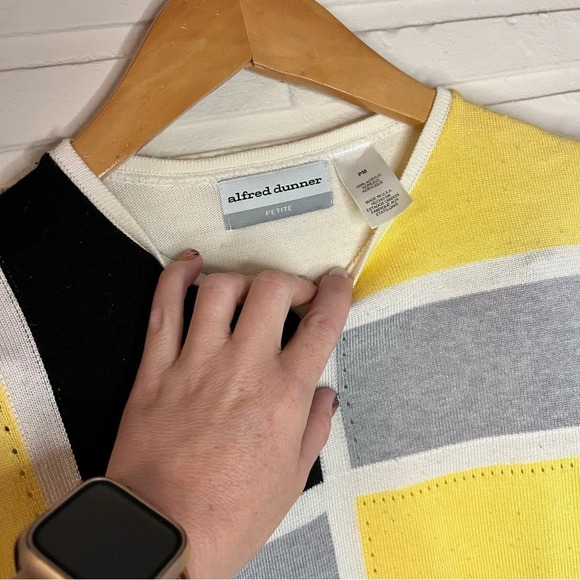 Alfred Dunner Colorblock Short Sleeve Grandma Sweater, Women’s Size Medium - Picture 4 of 5